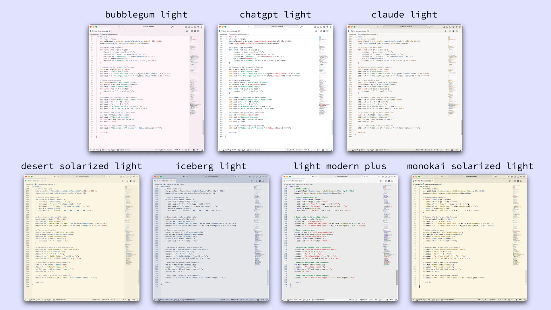 Screenshot of Selecta Mea (VSCode Themes)